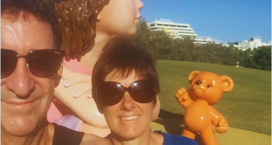 teve Holmes and Claire after surviving stage 4 cholangiocarcinoma"